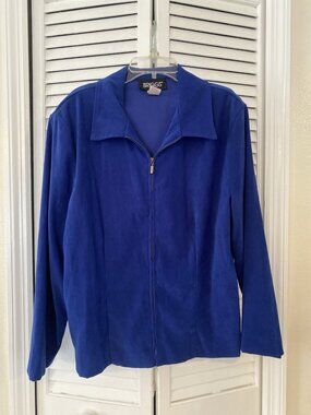 Briggs Size 12 faux suede lightweight Blue womens jacket Fall Cozy casual